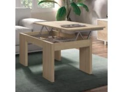 Table Basse Relevable ChĂȘne Clair - OXNARD - L 100 X L 50 X H 43/54 Cm