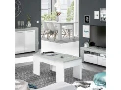 Table Basse Relevable Blanc/Béton Ciré Clair - OXNARD - L 100 X L 50 X H 45 Cm 9 Table Basse Relevable Blanc/Béton Ciré Clair - OXNARD - L 100 X L 50 X H 45 Cm -Deco.fr Soldes Boutique table basse 19724469