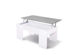 Table Basse Relevable Blanc/Béton Ciré Clair - OXNARD - L 100 X L 50 X H 45 Cm 10 Table Basse Relevable Blanc/Béton Ciré Clair - OXNARD - L 100 X L 50 X H 45 Cm -Deco.fr Soldes Boutique table basse 19724471