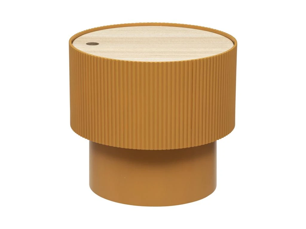 Table à Café Avec Coffre De Rangement En Bois Peint Moutarde D 38,5 X H 35 Cm 1 Table à Café Avec Coffre De Rangement En Bois Peint Moutarde D 38,5 X H 35 Cm