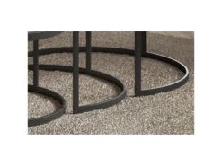 Table Basse Gigogne Ronde Noir Collection LENOX. Meuble Style Industriel -Deco.fr Soldes Boutique table basse 19823625