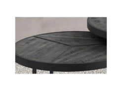 Table Basse Gigogne Ronde En Bois Massif Exotique. Finition Noir Collection LAVE. -Deco.fr Soldes Boutique table basse 19823655