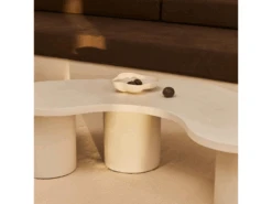 Table Basse Du Microciment En Couleur Blanc 130 Cm -Deco.fr Soldes Boutique table basse 19893421