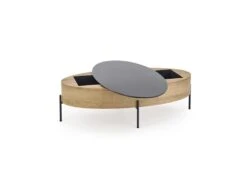 Table Basse Design 120 Cm X 60 Cm X 37 Cm - Chêne Doré/Or -Deco.fr Soldes Boutique table basse 19911229