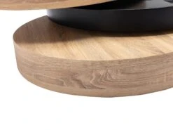 Table Basse Pivotante Ronde Avec 1 Niche En MDF - Noir Et Naturel Clair - JANITA -Deco.fr Soldes Boutique table basse 20257353