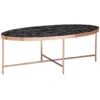 Table Basse Aspect Marbre Noir Table De Salon Ovale 110 X 56 Cm Cuivre -Deco.fr Soldes Boutique table basse 20908017