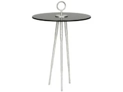 Table D'appoint Argent Et Noir 45 X 45 X 67.31 Cm - Deetta