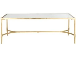 Table D'appoint Or Et Transparent 66 X 127 X 45.72 Cm - Ferne