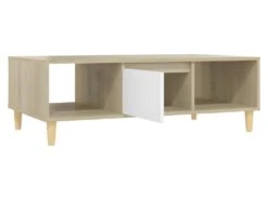 Table Basse Blanc Et Chêne Sonoma 103,5x60x35 Cm Aggloméré -Deco.fr Soldes Boutique table basse 21081877