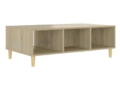 Table Basse Blanc Et Chêne Sonoma 103,5x60x35 Cm Aggloméré -Deco.fr Soldes Boutique table basse 21081879