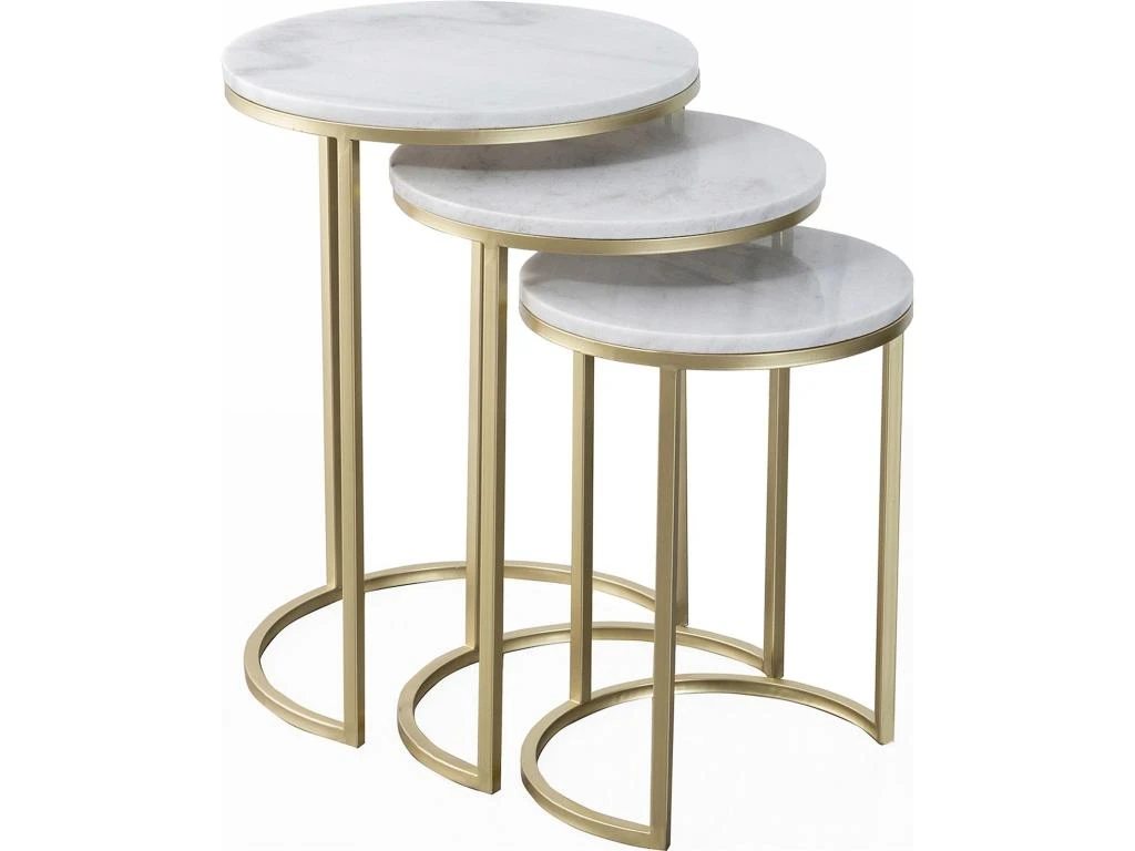 Tables D'appoint Gigognes Marbre Tria 3 Tables D'appoint Gigognes Marbre Tria – Image 3