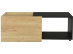 Table Basse Avec LED Et Plateau Extensible - Style Moderne - Naturel & Noir -Deco.fr Soldes Boutique table basse 21134227