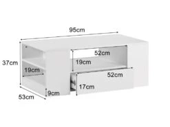 Table Basse Avec LED + étagères + Tiroirs - Aspect Brillant - Blanc -Deco.fr Soldes Boutique table basse 21134341