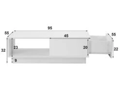 Table Basse Avec LED Et Tiroir Pour Salon - Style Contemporain - Blanc -Deco.fr Soldes Boutique table basse 21134487