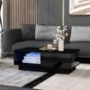 Table Basse Avec LED Et Tiroir Pour Salon - Style Contemporain - Noir -Deco.fr Soldes Boutique table basse 21134519