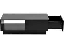 Table Basse Avec LED Et Tiroir Pour Salon - Style Contemporain - Noir -Deco.fr Soldes Boutique table basse 21134523