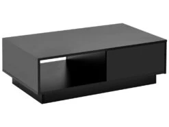 Table Basse Avec LED Et Tiroir Pour Salon - Style Contemporain - Noir -Deco.fr Soldes Boutique table basse 21134525