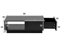 Table Basse Avec LED Et Tiroir Pour Salon - Style Contemporain - Noir -Deco.fr Soldes Boutique table basse 21134527