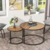 Lot De 2 Tables Gigongnes - En Faux Rotin Empilables - Style Campagnard - Naturel 4 Lot De 2 Tables Gigongnes - En Faux Rotin Empilables - Style Campagnard - Naturel -Deco.fr Soldes Boutique table basse 21134593