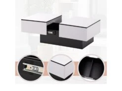 Table Basse Extensible Avec Coffre De Rangement - Table Coulissante - Blanc -Deco.fr Soldes Boutique table basse 21134791