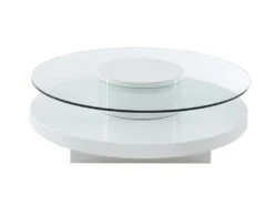 Table Basse RYHALI - Plateau Pivotant - Verre Trempé & MDF Blanc -Deco.fr Soldes Boutique table basse 21152449