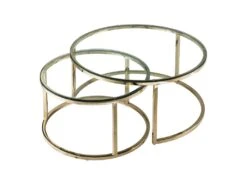 Tables Basses Gigognes En Verre Trempé Et Acier Inoxydable - Doré - MAEVANE II De Pascal MORABITO -Deco.fr Soldes Boutique table basse 21228951