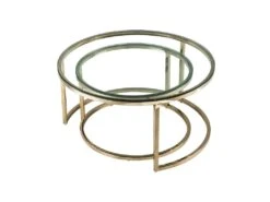 Tables Basses Gigognes En Verre Trempé Et Acier Inoxydable - Doré - MAEVANE II De Pascal MORABITO -Deco.fr Soldes Boutique table basse 21228953