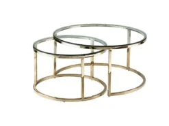 Tables Basses Gigognes En Verre Trempé Et Acier Inoxydable - Doré - MAEVANE II De Pascal MORABITO -Deco.fr Soldes Boutique table basse 21228979