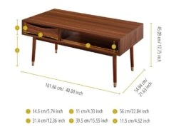 Teamson Home Dawson Table Basse De Salon En Bois Moderne Milieu Du Siècle -Deco.fr Soldes Boutique table basse 21284169