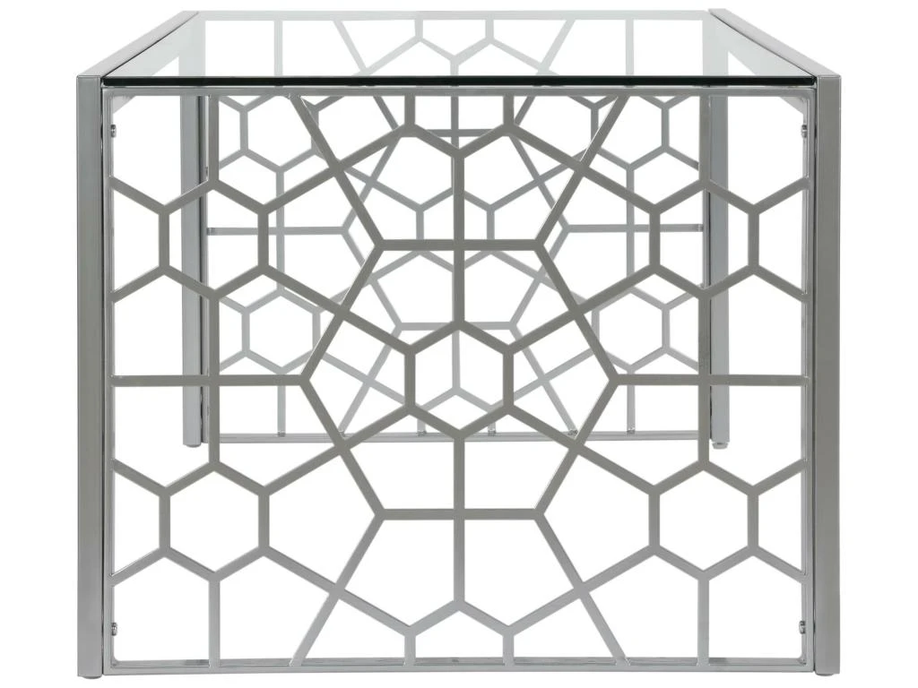 Table Basse En Verre Et Structure En Métal Argenté 3 Table Basse En Verre Et Structure En Métal Argenté – Image 3