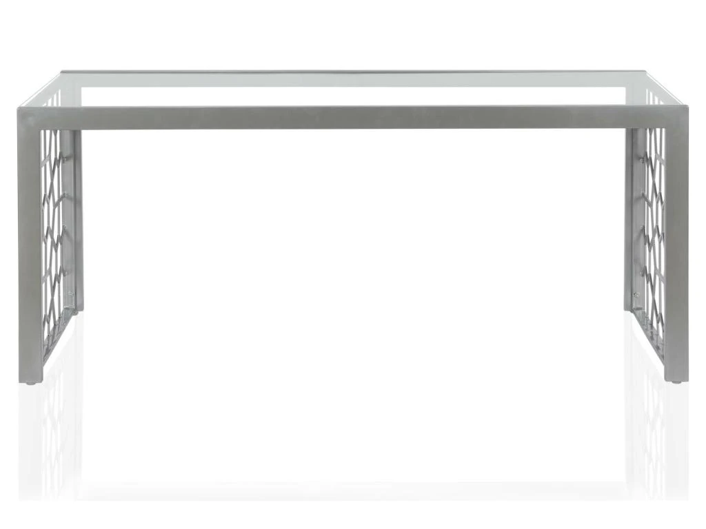 Table Basse En Verre Et Structure En Métal Argenté 9 Table Basse En Verre Et Structure En Métal Argenté – Image 9