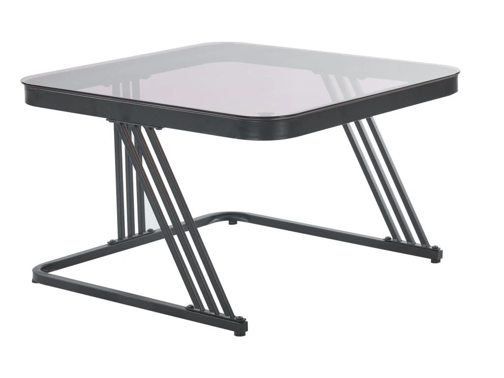 Lot De 2 Tables Gigognes Avec Un Tiroir - Recouverte De Verre Et De Marbre - Gris 9 Lot De 2 Tables Gigognes Avec Un Tiroir - Recouverte De Verre Et De Marbre - Gris – Image 9