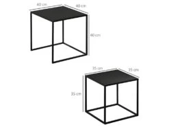 Lot De 2 Tables Gigognes Carrées COSLADA Noires 7 Lot De 2 Tables Gigognes Carrées COSLADA Noires -Deco.fr Soldes Boutique table basse 21987567