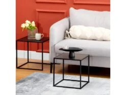 Lot De 2 Tables Gigognes Carrées COSLADA Noires 8 Lot De 2 Tables Gigognes Carrées COSLADA Noires -Deco.fr Soldes Boutique table basse 21987569