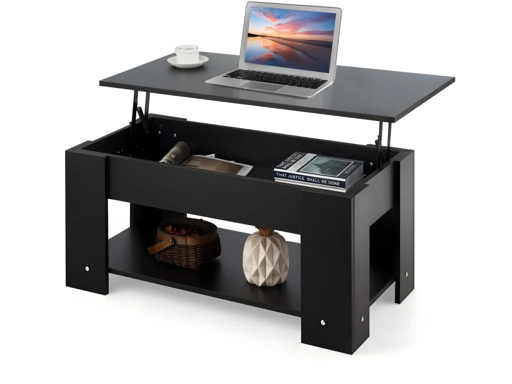 Table Basse Avec Plateau Relevable Et 1 Etagère Pour Rangement De Style Moderne En Matériau Ecologique 1 Table Basse Avec Plateau Relevable Et 1 Etagère Pour Rangement De Style Moderne En Matériau Ecologique