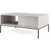 Table Basse - 104x68 Cm - Gris Avec Pieds Noires - VELLORE -Deco.fr Soldes Boutique table basse 22027887