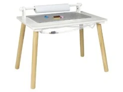 Table Enfant Avec Rouleau Et Plateau Compatible Briques - Blanc