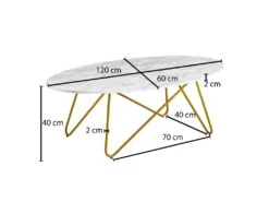 Table Basse Aspect Marbre Blanc 120 Cm Table De Salon Table Ovale Table Basse 10 Table Basse Aspect Marbre Blanc 120 Cm Table De Salon Table Ovale Table Basse -Deco.fr Soldes Boutique table basse 22257091