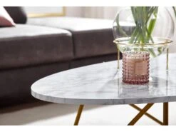 Table Basse Aspect Marbre Blanc 120 Cm Table De Salon Table Ovale Table Basse 12 Table Basse Aspect Marbre Blanc 120 Cm Table De Salon Table Ovale Table Basse -Deco.fr Soldes Boutique table basse 22257095