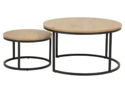 Spiro Table Basse, Ø50 Cm, Lot De 2, Chêne. -Deco.fr Soldes Boutique table basse 22356675