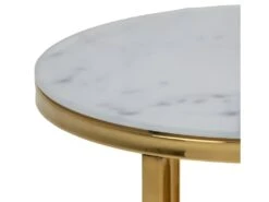 Alisma Table Basse, 2 Tablettes De Rangement, Cadre Doré, Impression Marbre Blanc. -Deco.fr Soldes Boutique table basse 22356691