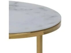 Alisma Table Basse, 2 Tablettes De Rangement, Cadre Doré, Impression Marbre Blanc. -Deco.fr Soldes Boutique table basse 22356697