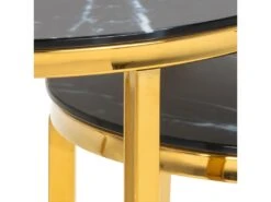 Alisma Tables Gigognes 2 Pces, Finition Marbre Noir. -Deco.fr Soldes Boutique table basse 22357271