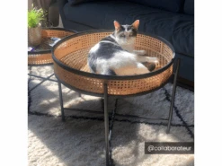 Lot De 2 Tables Basses Pliantes - Bambou, Rotin Et Métal - Naturel & Noir - HANOI -Deco.fr Soldes Boutique table basse 22497079