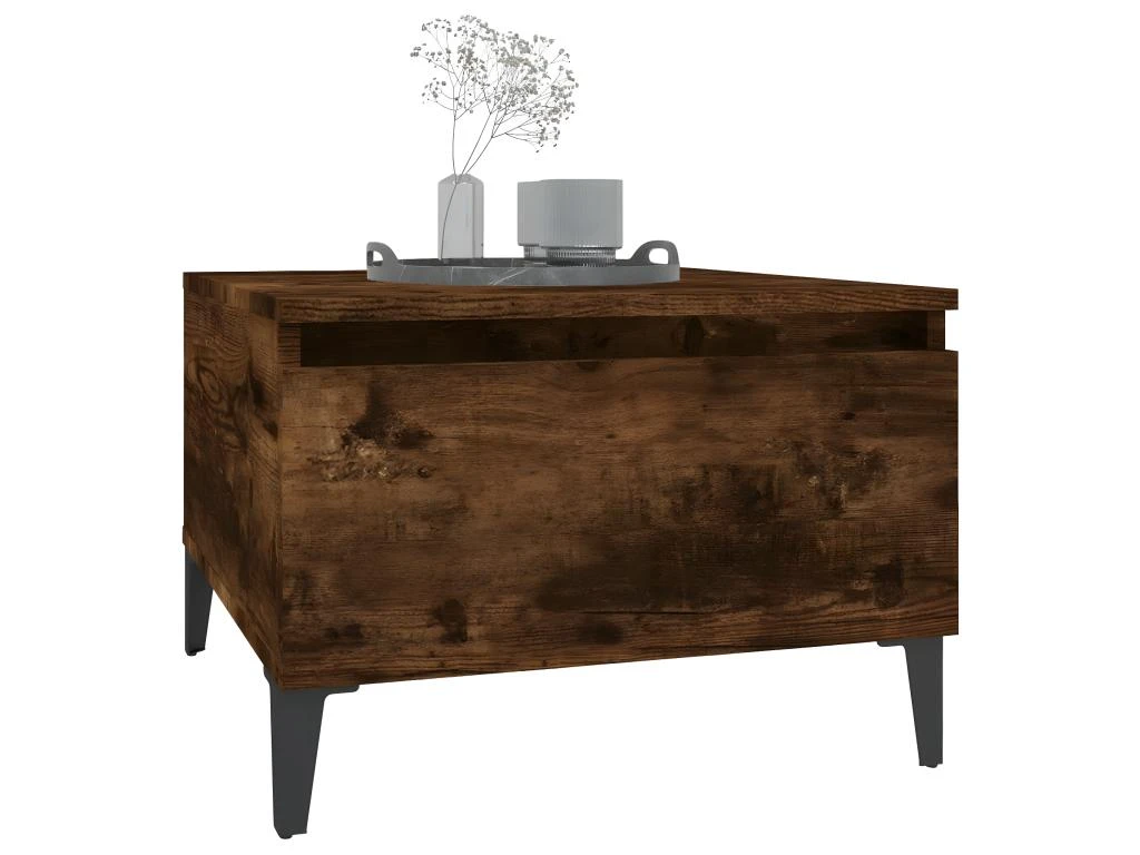 Tables D'appoint 2 Pcs Chêne Fumé 50x46x35 Cm Bois Ingénierie 4 Tables D'appoint 2 Pcs Chêne Fumé 50x46x35 Cm Bois Ingénierie – Image 4