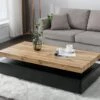 Table Basse Avec 2 Tiroirs En MDF - Noir Et Naturel Clair - FELIX -Deco.fr Soldes Boutique table basse 22768695