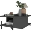 Table Basse Rectangle Pieds Métal Noire 52 Cm -Deco.fr Soldes Boutique table basse 22969399