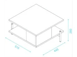 Table Basse Rectangle Pieds Métal Noire 52 Cm -Deco.fr Soldes Boutique table basse 22969407
