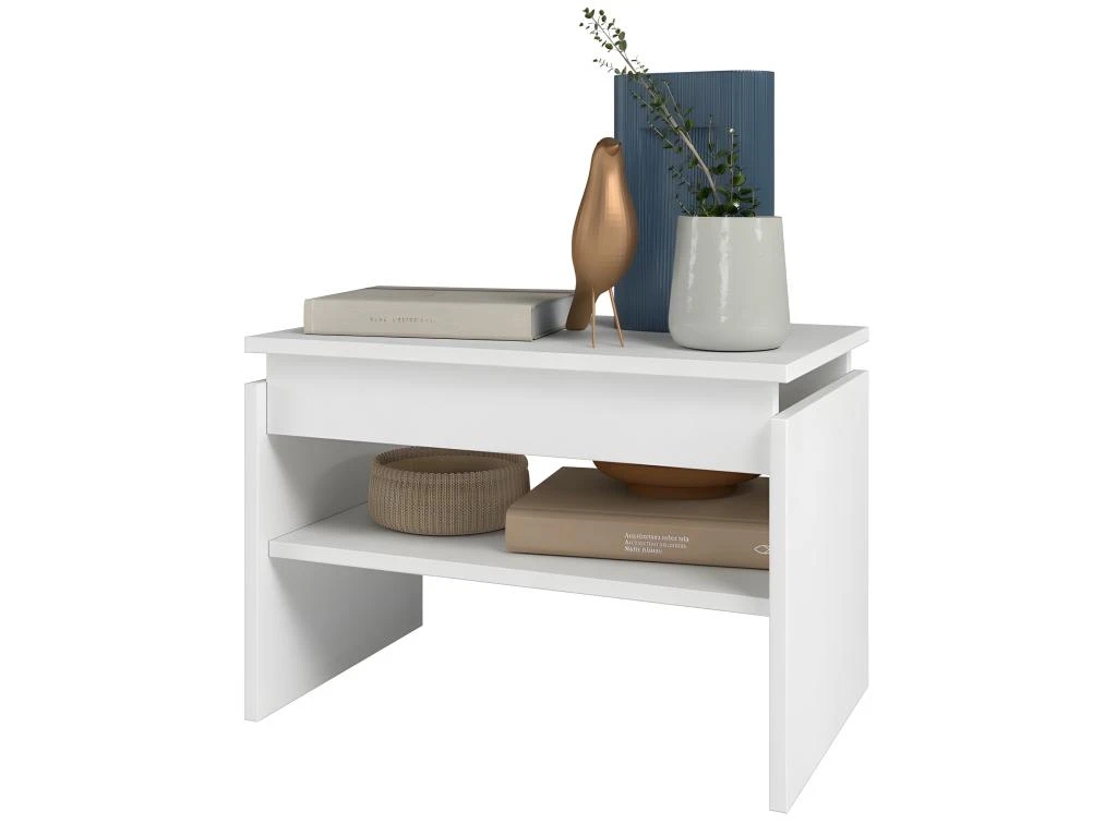 Table Basse Rectangle 2 Niches Blanche 54 Cm 1 Table Basse Rectangle 2 Niches Blanche 54 Cm