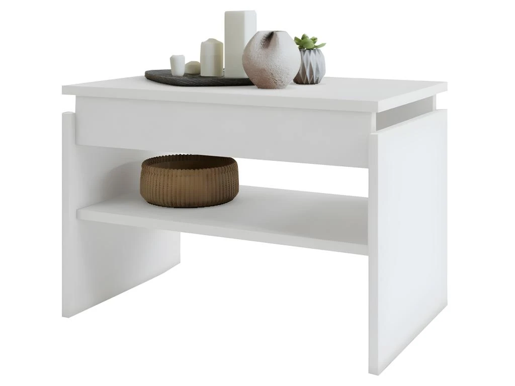 Table Basse Rectangle 2 Niches Blanche 54 Cm 5 Table Basse Rectangle 2 Niches Blanche 54 Cm – Image 5